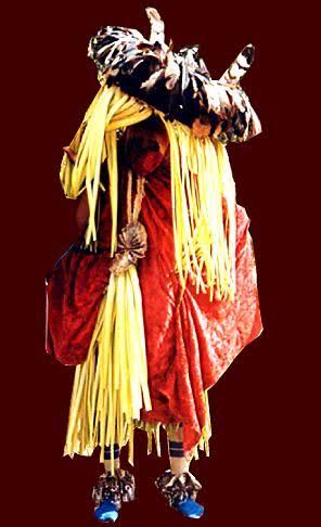 Ate, one of the Egungun traditions of Takete-Ide, in full masquerade dress